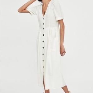 Zara button down midi dress